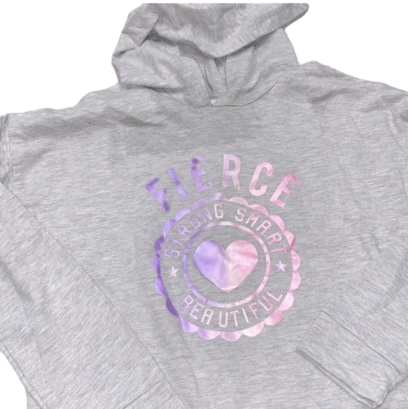 Justice grey sweatshirt hooded size 14 - Picture 1 of 5